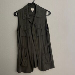 Sleeveless Olive Green Vest